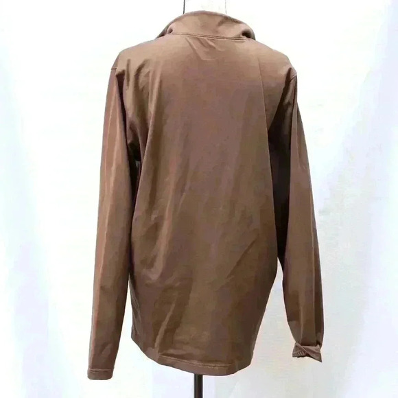 Under Armour Size XL brown fitted 1/4 zip mock neck athletic jacket - Picture 6 of 9